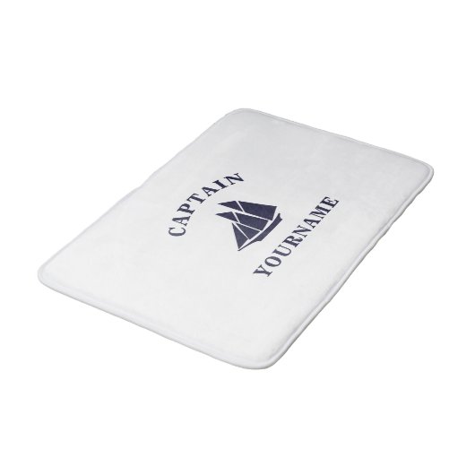 Kapitein met Jouw naam Sailboot Nautical Bath Mat (Gekanteld)