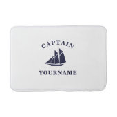 Kapitein met Jouw naam Sailboot Nautical Bath Mat (Voorkant)