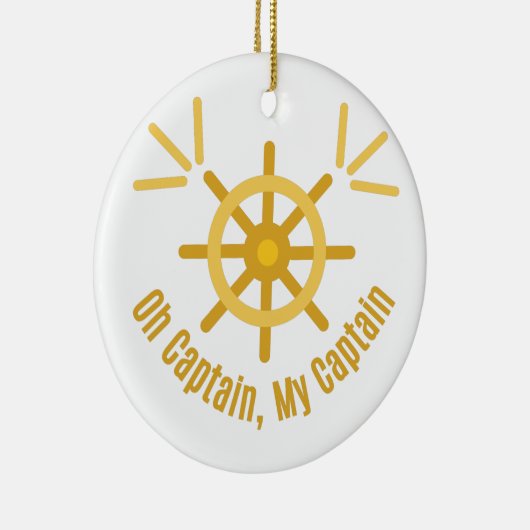 Kapitein, mijn kapitein keramisch ornament (Rechts)