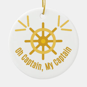 Kapitein, mijn kapitein keramisch ornament