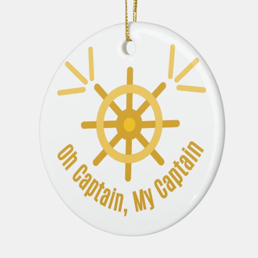 Kapitein, mijn kapitein keramisch ornament (Links)