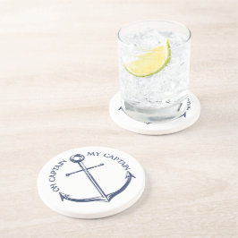 Kapitein, mijn kapitein zandsteen onderzetter