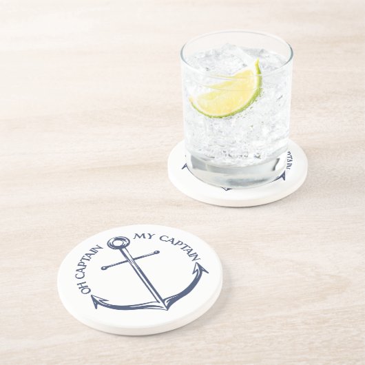 Kapitein, mijn kapitein zandsteen onderzetter (Zijkant)