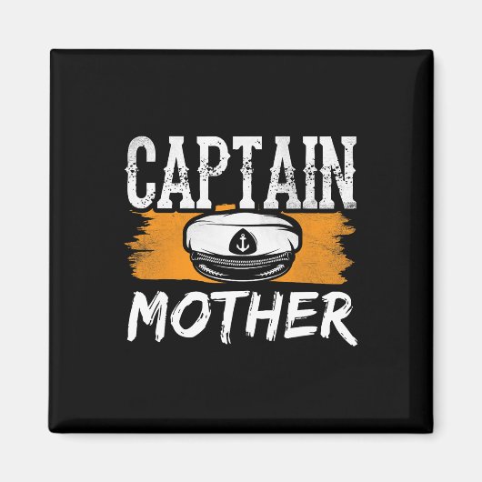 Kapitein Moeder Boot Bemanning Jacht Schip Mama Mo Magneet (Voorkant)