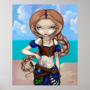 Kapitein Molly Morgan Art Print - Pirate Girl