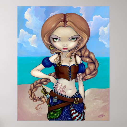 Kapitein Molly Morgan Art Print - Pirate Girl (Voorkant)