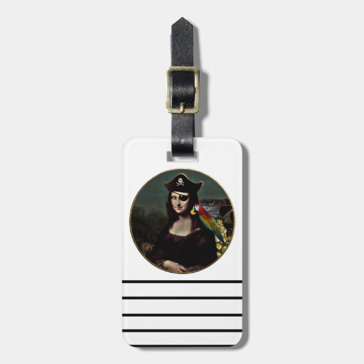 Kapitein Mona Lisa Pirate Bagagelabel (Voorkant verticaal)