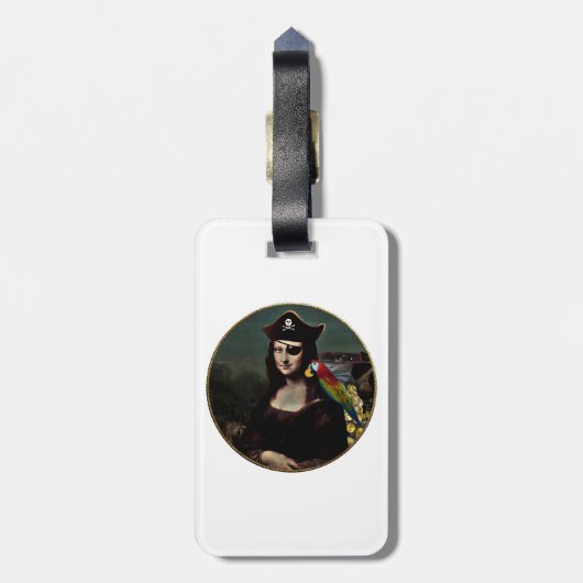 Kapitein Mona Lisa Pirate Bagagelabel (Achterkant verticaal)