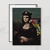 Kapitein Mona Lisa Pirate Briefkaart (Voorkant / Achterkant)
