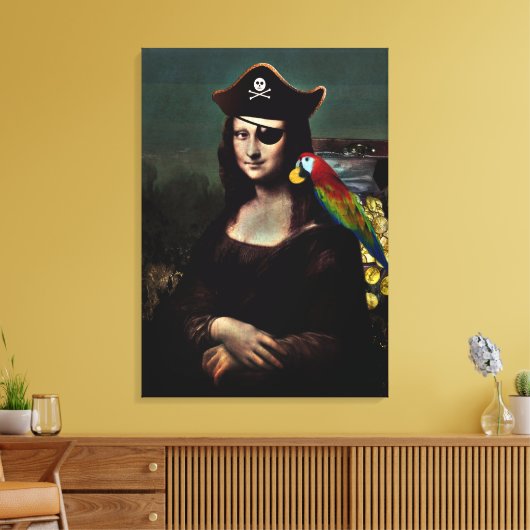 Kapitein Mona Lisa Pirate Canvas Afdruk (Insitu (Woonkamer))