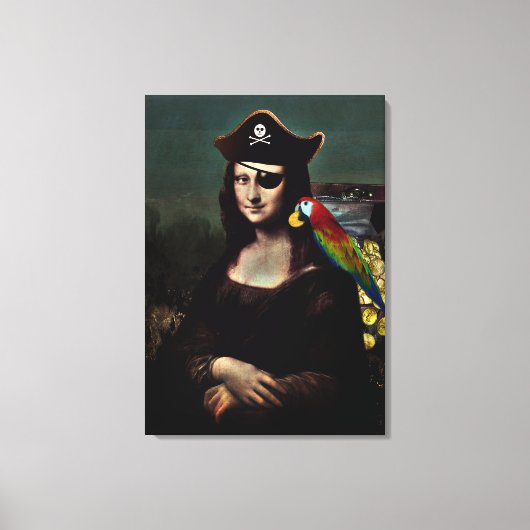 Kapitein Mona Lisa Pirate Canvas Afdruk (Voorkant)
