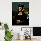 Kapitein Mona Lisa Pirate Poster (Thuiskantoor)