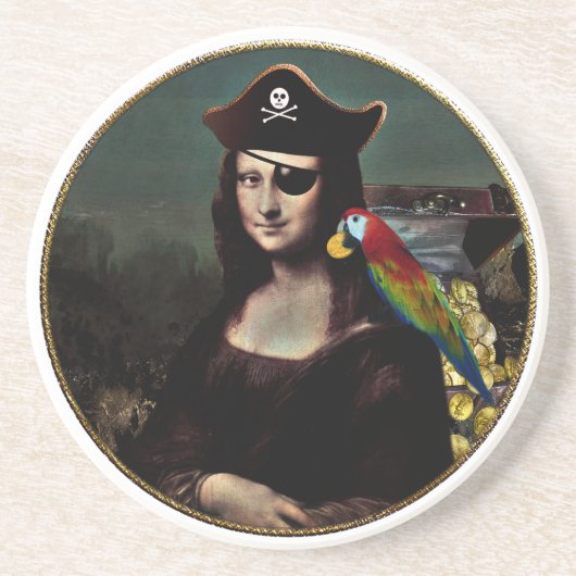 Kapitein Mona Lisa Pirate Zandsteen Onderzetter (Voorkant)