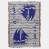 Kapitein monogram jongetje kamer nautisch deken (Voorkant Verticaal)