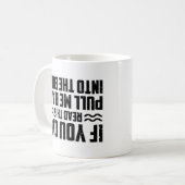 Kapitein motorboten, als u dit kunt lezen koffiemok (Voorkant links)