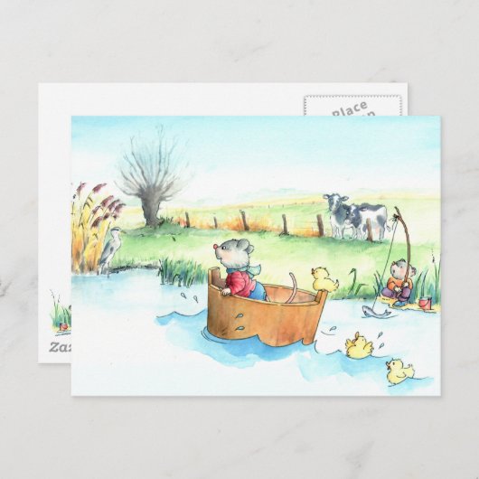 Kapitein Mouse op het Briefkaart aan boord (Voorkant / Achterkant)