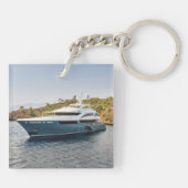 Kapitein Naam Anchor Gold Laurel Afbeelding Back B Sleutelhanger (Achterkant)