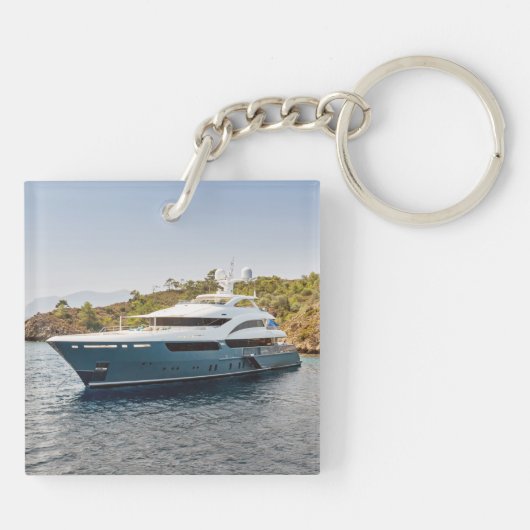 Kapitein Naam Anchor Gold Laurel Afbeelding Back B Sleutelhanger (Achterkant)