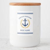 Kapitein Naam Boat Naam Nautical Anchor Gold Laure Voedselcontainer Etiket (Voorkant)