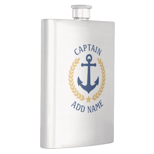 Kapitein Naam Nautical Anchor Gold Style Laurel Flacon (Rechts)