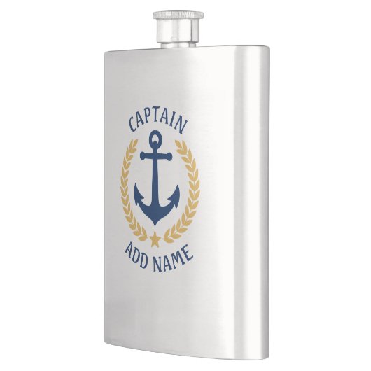 Kapitein Naam Nautical Anchor Gold Style Laurel Flacon (Links)