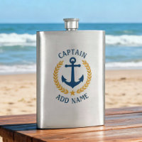 Kapitein Naam Nautical Anchor Gold Style Laurel
