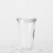 Kapitein naam touw lijst nautisch schip wiel acryl drinkbeker (Rechts)