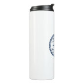 Kapitein naam touw lijst nautisch schip wiel thermosbeker (Gedraaid links)