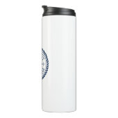 Kapitein naam touw lijst nautisch schip wiel thermosbeker (Geroteerd rechts)