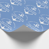 Kapitein Nautical Anchor 50th Birthday Cadeaupapier (Hoek)