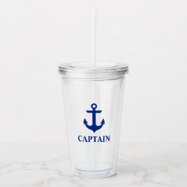 Kapitein Nautical Anchor Acryl Drinkbeker