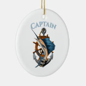 Kapitein Nautical Anchor Deep Zee Vist Keramisch Ornament (Rechts)