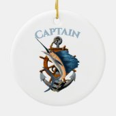 Kapitein Nautical Anchor Deep Zee Vist Keramisch Ornament (Achterkant)