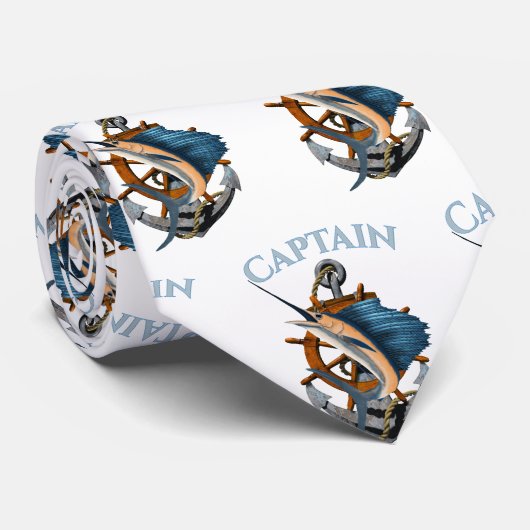 Kapitein Nautical Anchor Deep Zee Vist Stropdas (Opgerold)