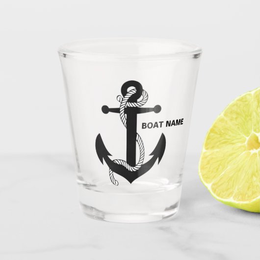 Kapitein Nautical Anchor Naam toevoegen Shot Gl Sh Glas (Voorkant)