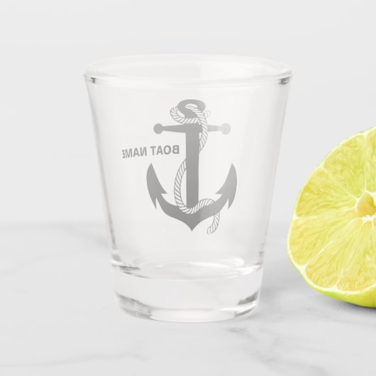 Kapitein Nautical Anchor Naam toevoegen Shot Gl Sh Shot Glas (Achterkant)