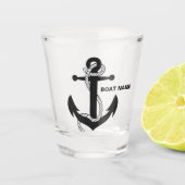 Kapitein Nautical Anchor Naam toevoegen Shot Gl Sh Shot Glas (Voorkant)