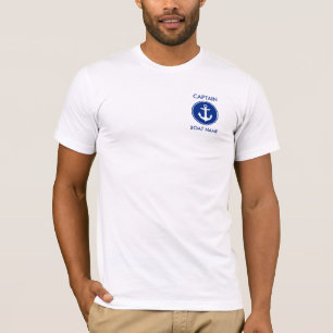 Kapitein Nautical Blue Anchor Persoonlijke T-Shirt
