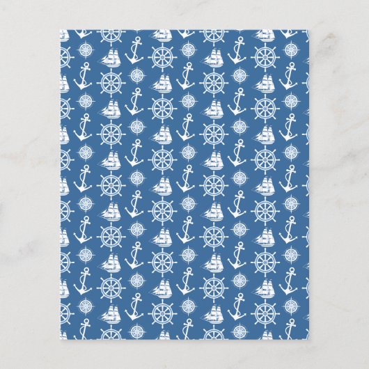 Kapitein Nautical Blue en White Sailor Flyer (Voorkant)