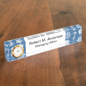 Kapitein Nautical Blue en White Sailor Naambordje (Zijkant)