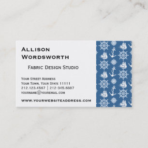 Kapitein Nautical Blue en White Sailor Visitekaartje