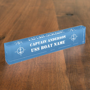 Kapitein Nautical Compass Anchor en Boat Naambordje