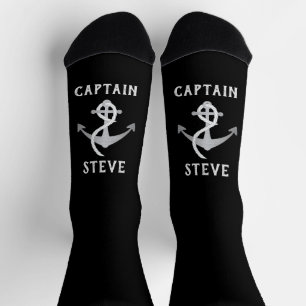 Kapitein Nautical Name Anchor Sailing Socks Sokken