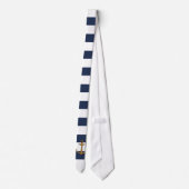 Kapitein Nautical Navy & White Stripes Gold Anchor Stropdas (Achterkant)