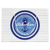 Kapitein Nautical Rope Anchor Helm Boat Groot Cadeauzakje (Achterkant)