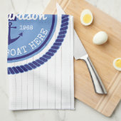 Kapitein  Nautical Rope Anchor Helm Boat Theedoek (Quarter Fold)