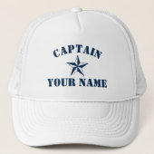Kapitein Nautical Star-boot naam zeiljachthavens Trucker Pet (Voorkant)