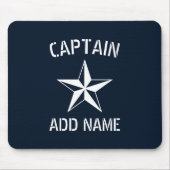 Kapitein Nautical star Star, naam marineblauw & wi Muismat (Voorkant)