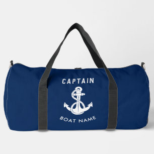 Kapitein Nautisch Anker Marine Blauwe Boot Naam Cu Plunjezak
