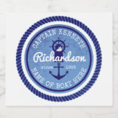 Kapitein  Nautische Touw Anker Helmboot Bier Etiket (Enkel label)